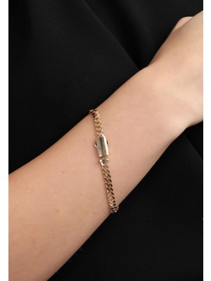 Sembol Gold Gurmet Bileklik Italy Kilit Taşsız 19 cm En 5 mm