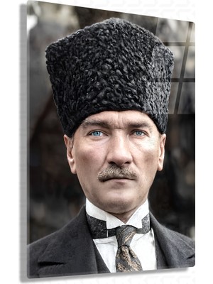 Sevgili Cam Ulu Önder - Mustafa Kemal Atatürk Cam Tablo