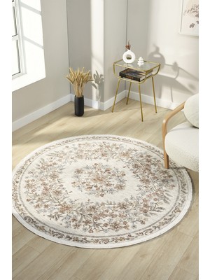 Venucci Home & Living Frezia Floral Bambu Polyester Oturma Odası Salon Mutfak Halısı Eskitme Çiçekli Vintage Halı