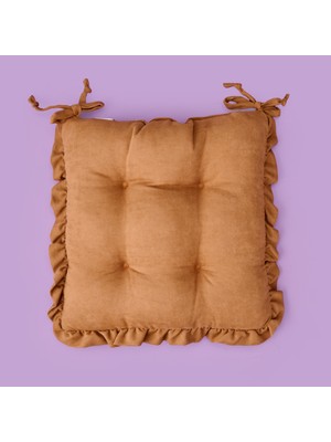 Evidea Soft Nora Sandalye Minderi - Açık Kahverengi - 40X40 cm