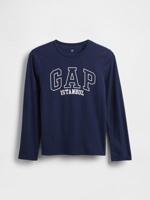 Gap Erkek Çocuk Lacivert Gap Istanbul Logo T-Shirt
