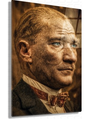 Sevgili Cam Zamanın Ötesinde Bir Lider - Mustafa Kemal Atatürk Cam Tablo
