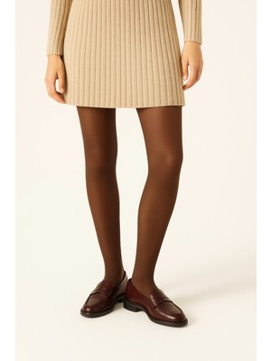 Kadın 90 Den Opak Külotlu Çorap Kahverengi