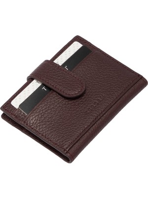 Tergan  Bordo Hakiki Deri Erkek Kredi Kartlık - S1KK00001617-M5D