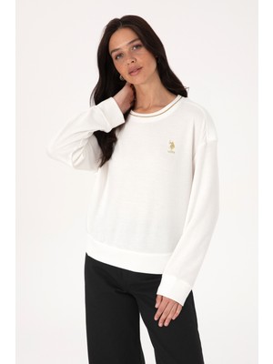 U.S. Polo Assn. Kadın Krem Bisiklet Yaka Sweatshirt 50309461-VR256