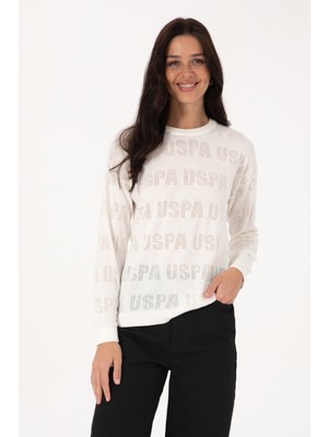 U.S. Polo Assn. Kadın Krem Bisiklet Yaka Kazak 50309651-VR256