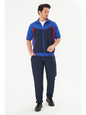 Enrico Ferry Erkek Micropoly Kumaş Kısa Kollu Eşofman Takımı Saks 919-SA