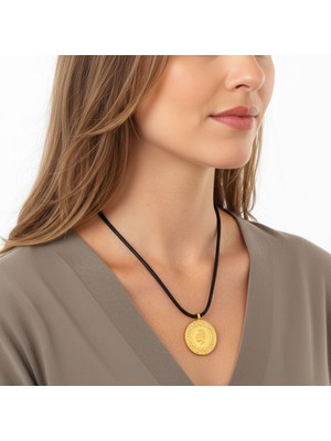 Gekas Kuyumculuk 22 Ayar Yeni Kulplu Ziynet Tam Altın Siyah Ipli Kolye