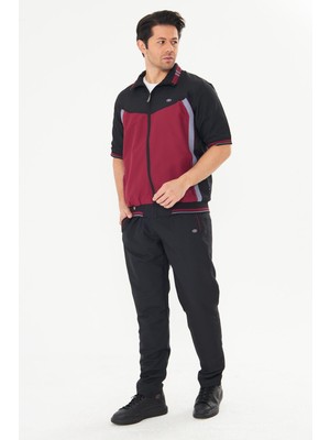 Enrico Ferry Erkek Micropoly Kumaş Kısa Kollu Eşofman Takımı Bordo 919-B