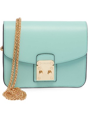 Tergan Mavi Hakiki Deri Kadın Çapraz Askılı Çanta - S25K1BC78972-T9J