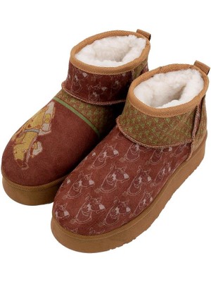 Dogo Kadın Vegan Deri Kahverengi Bilekte Bot - Camping Scooby Doo Tasarım Konforlu Tasarım