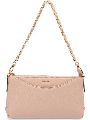 Tergan Pudra Hakiki Deri Kadın Omuz Çantası - S25K1BC79149-S94