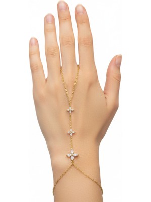 Shiny Spectra Gümüş Şahmeran Üçlü Çiçek 925 Ayar Gold Renk