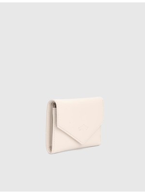 İLVİ Aryan Hakiki Floter Deri Krem Kadın Cüzdan