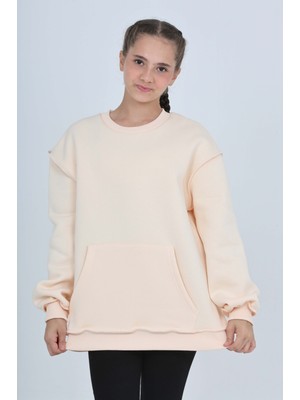 Toontoy Kız Çocuk Arka Eva Nakışlı Sweatshırt