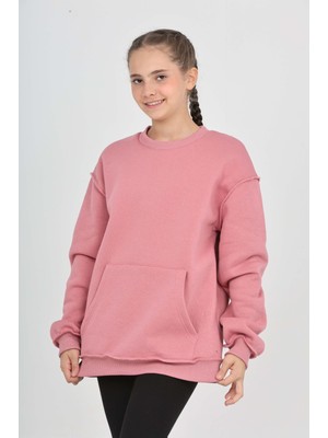 Toontoy Kız Çocuk Arka Eva Nakışlı Sweatshırt