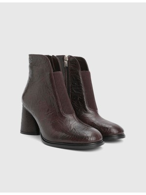 İLVİ Greg Hakiki Crazy Deri Kahverengi Topuklu Kadın Bot