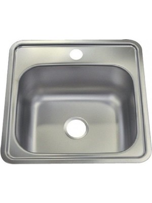 Erol Marin Paslanmaz Kare Evye, Tekne Evyesi, Karavan Evyesi, Musluk Delikli, 38X38X15CM