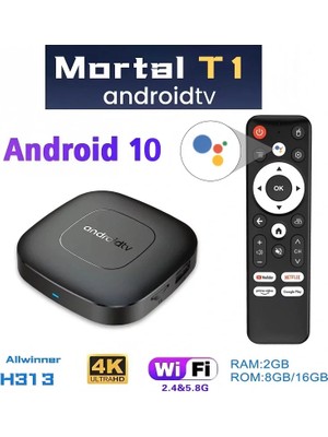 Go İthalat Mortal T1.android Tv Box 2gb Ram -16 GB Hafıza Android 12 Tvbox (5263)