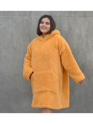 Pabtex Kapüşonlu Peluş Giyilebilir Battaniye – Ultra Yumuşak Oversize