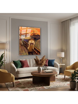 Tablonhazır Dikey Cam Tablo Salon Duvar Tablosu Dikey Cam Cizgi Fantastik Yeni Ev Hediyesi Ofis Tablosu