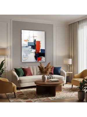 Tablonhazır Dikey Cam Tablo Salon Duvar Tablosu Dikey Cam Soyut 0042 3 Yeni Ev Hediyesi Ofis Tablosu