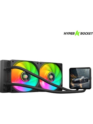 Hyper Rocket 240 MM Argb WL240L040 Siyah 4 Inç LCD Versiyon CPU İşlemci Sıvı Soğutucu 2 Fanlı