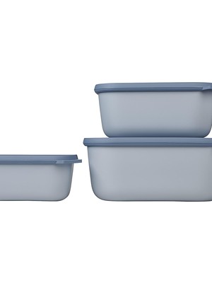 Storemax – Multi Bowl Cirqula 3 Parça Set - Kapaklı Gıda Saklama Kabı - Buzdolabı ve Dondurucu, Mikrodalga Kabı ve Servis Tabağı Için Hava Geçirmez Saklama Kutusu Olarak Uygundur - 750, 1500, 3000ML