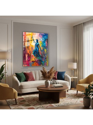 Tablonhazır Dikey Cam Tablo Salon Duvar Tablosu Dikey Cam Renkli Adalet Yeni Ev Hediyesi Ofis Tablosu