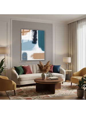 Tablonhazır Dikey Cam Tablo Salon Duvar Tablosu Dikey Cam Soyut 0030 Yeni Ev Hediyesi Ofis Tablosu