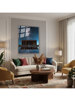 Tablonhazır Dikey Cam Tablo Salon Duvar Tablosu Dikey Cam Cam Anitkabir Yeni Ev Hediyesi Ofis Tablosu