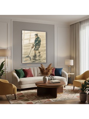 Tablonhazır Dikey Cam Tablo Salon Duvar Tablosu Dikey Cam Vangogh 66 Yeni Ev Hediyesi Ofis Tablosu