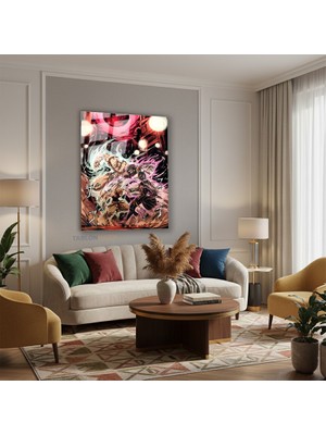 Tablonhazır Dikey Cam Tablo Salon Duvar Tablosu Dikey Cam Jojo Anime Yeni Ev Hediyesi Ofis Tablosu
