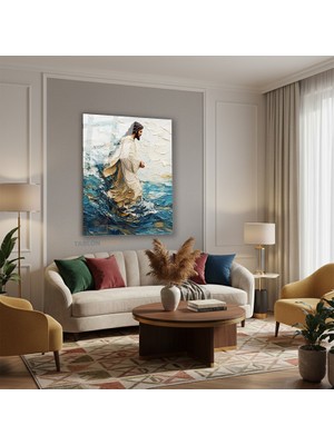 Tablonhazır Dikey Cam Tablo Salon Duvar Tablosu Dikey Cam Isa 1 Yeni Ev Hediyesi Ofis Tablosu