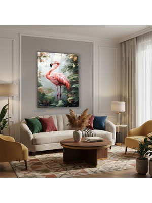 Dikey Cam Tablo Salon Duvar Tablosu Dikey Cam Flamingo Pembe Yeni Ev Hediyesi Ofis Tablosu