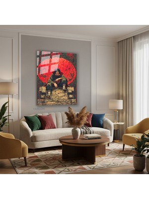 Tablonhazır Dikey Cam Tablo Salon Duvar Tablosu Dikey Cam Itachi2 Yeni Ev Hediyesi Ofis Tablosu