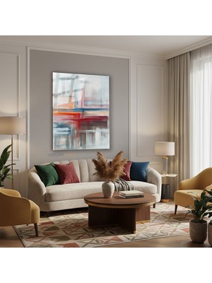 Tablonhazır Dikey Cam Tablo Salon Duvar Tablosu Dikey Cam Soyut 0031 Yeni Ev Hediyesi Ofis Tablosu