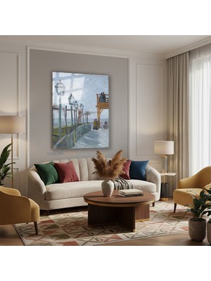 Tablonhazır Dikey Cam Tablo Salon Duvar Tablosu Dikey Cam Terrace Observation Deck Yeni Ev Hediyesi Ofis Tablosu