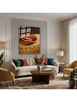 Tablonhazır Dikey Cam Tablo Salon Duvar Tablosu Dikey Cam Yuzuk Lotr Yeni Ev Hediyesi Ofis Tablosu