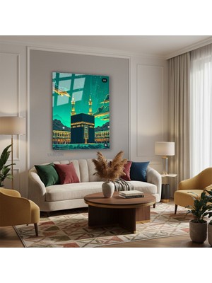 Tablonhazır Dikey Cam Tablo Salon Duvar Tablosu Dikey Cam Kabe2 Yeni Ev Hediyesi Ofis Tablosu