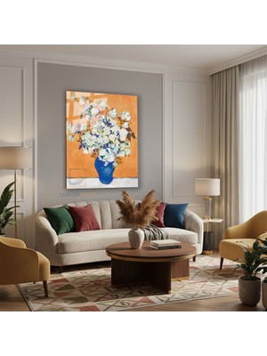 Tablonhazır Dikey Cam Tablo Salon Duvar Tablosu Dikey Cam Vangogh 5 Yeni Ev Hediyesi Ofis Tablosu