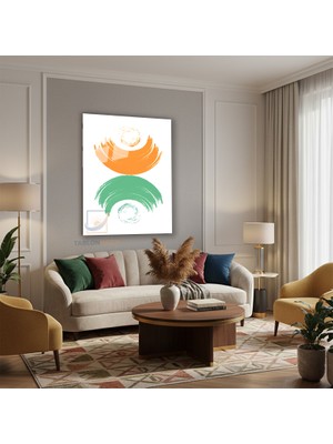 Tablonhazır Dikey Cam Tablo Salon Duvar Tablosu Dikey Cam Soyut 0032 Yeni Ev Hediyesi Ofis Tablosu