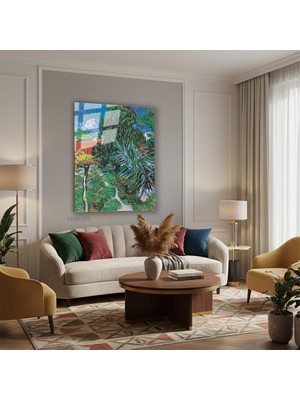 Tablonhazır Dikey Cam Tablo Salon Duvar Tablosu Dikey Cam Vangogh 102 Yeni Ev Hediyesi Ofis Tablosu