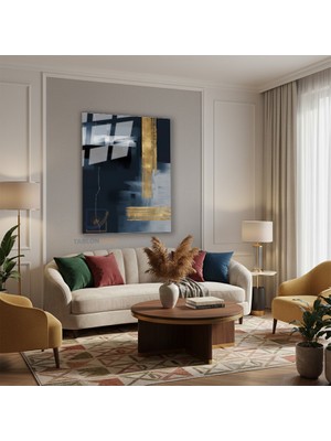 Tablonhazır Dikey Cam Tablo Salon Duvar Tablosu Dikey Cam Soyut 0044 3 Yeni Ev Hediyesi Ofis Tablosu