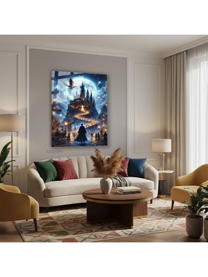 Tablonhazır Dikey Cam Tablo Salon Duvar Tablosu Dikey Cam Harry Buyucu Yeni Ev Hediyesi Ofis Tablosu