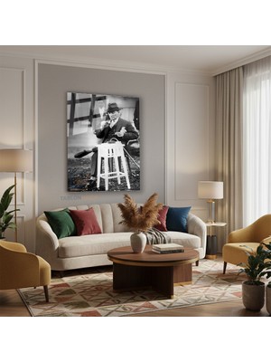 Tablonhazır Dikey Cam Tablo Salon Duvar Tablosu Dikey Cam Cam Ata 039 Yeni Ev Hediyesi Ofis Tablosu