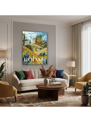 Tablonhazır Dikey Cam Tablo Salon Duvar Tablosu Dikey Cam Rohan Yeni Ev Hediyesi Ofis Tablosu