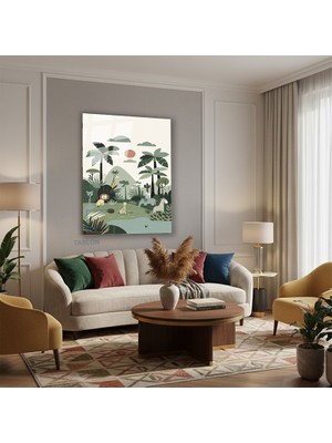 Tablonhazır Dikey Cam Tablo Salon Duvar Tablosu Dikey Cam Sevimli Hayvanlar Yeni Ev Hediyesi Ofis Tablosu
