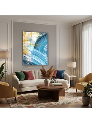 Tablonhazır Dikey Cam Tablo Salon Duvar Tablosu Dikey Cam Soyut 0038 3 Yeni Ev Hediyesi Ofis Tablosu