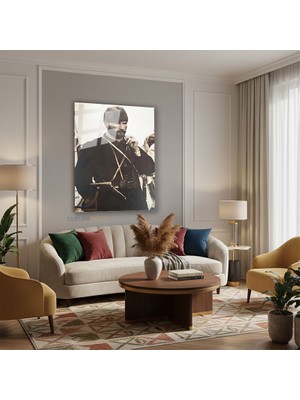 Tablonhazır Dikey Cam Tablo Salon Duvar Tablosu Dikey Cam Genc Ataturk 2 Yeni Ev Hediyesi Ofis Tablosu